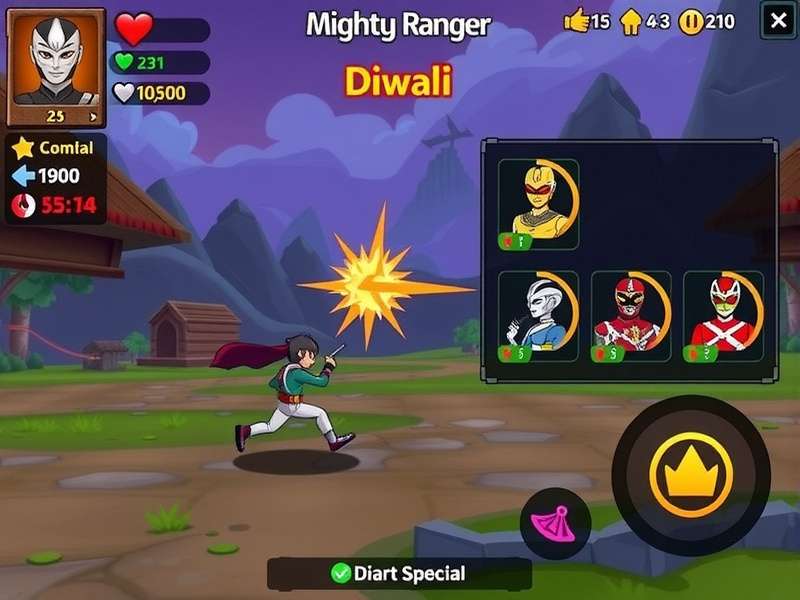 Mighty Ranger gameplay screenshot showing character combat